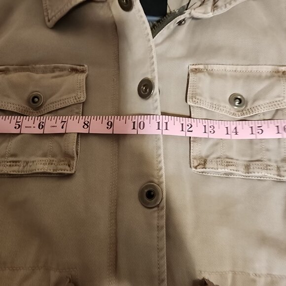 L’atelier Hooded Utility Jacket with Drawstring Waist NWOT Tan Med - Picture 6 of 15